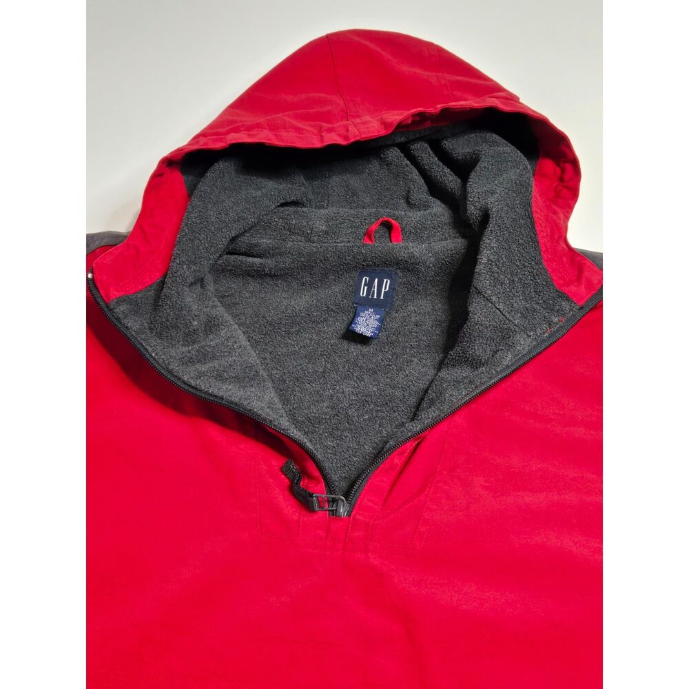 Vintage Gap Fleece Lined Anorak Jacket | Men's Size Medium -Runs Big | Red Black - Picture 6 of 10